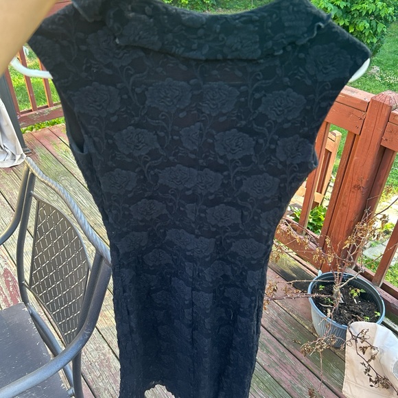 Versace Black Ribbed Ruffled Mini Dress - Picture 2 of 4